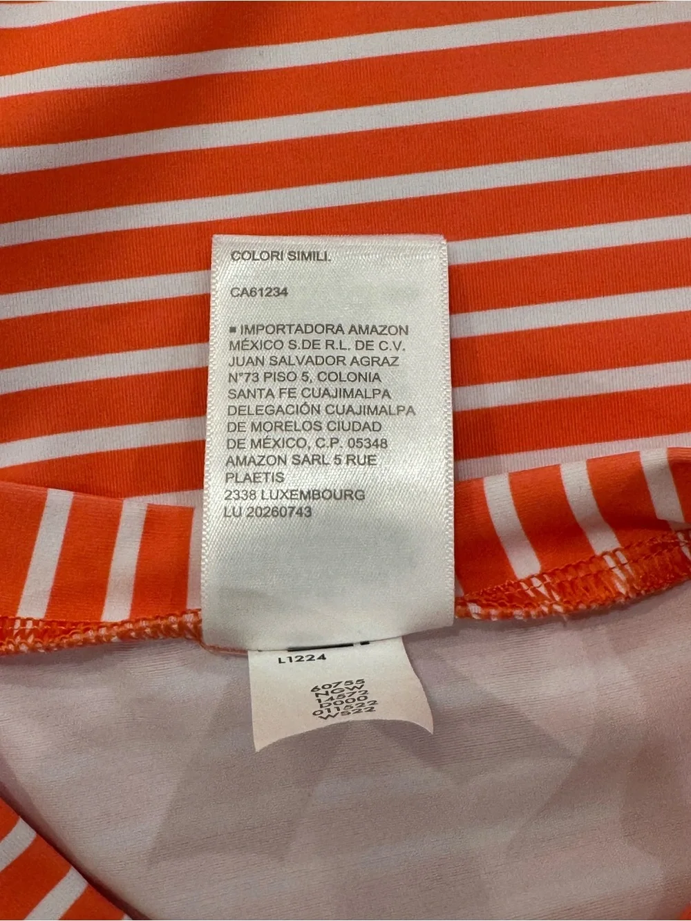 Moon and Back by Hanna Andersson Girls Rash Guard Swim Top Orange Stripe Sz 8